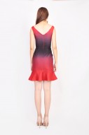 RESTOCK: Elise Ombre Dress in Red