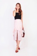 Fynn Overlay Stripes Skirt in Pink