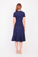 Philisa Ruffle Wrap Dress in Navy