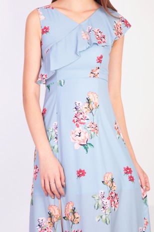 Jerlyn Floral Maxi Dress in Blue