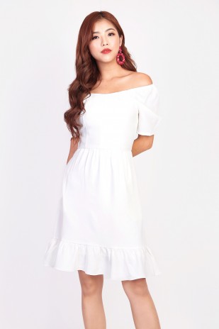 Jazabel Flutter Dress in White