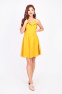 Delaney Ruffle Dress in Mustard
