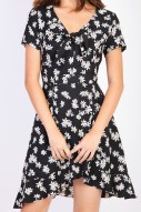 RESTOCK: Kaylen Floral Dress in Black