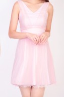 Etiana Mesh Dress in Soft Pink