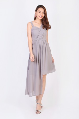 Danica Asymmetric Dress in Grey