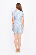 RESTOCK: Itzel Floral Romper in Sky Blue