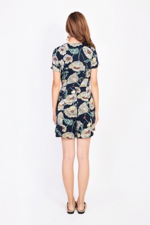 RESTOCK: Itzel Floral Romper in Navy