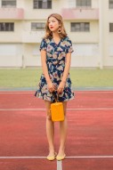 RESTOCK: Itzel Floral Romper in Navy