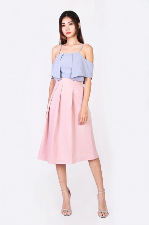 Alaina Midi Skirt in Pink