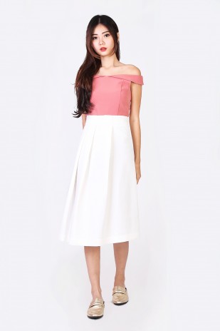 Alaina Midi Skirt in White