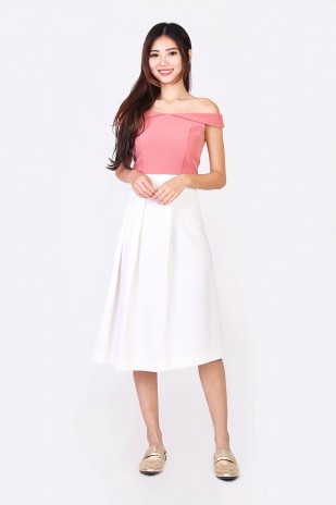 Alaina Midi Skirt in White