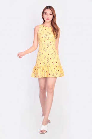 Layla Floral Dress in Yellow