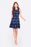 Layla Floral Dress in Navy