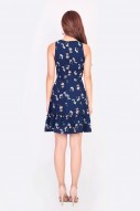Layla Floral Dress in Navy