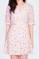 Cecily Printed Dress in Pink