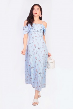 Sahara Floral Maxi Dress in Blue