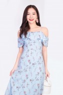 Sahara Floral Maxi Dress in Blue