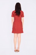 Boris Textured Dress in Burnt Orange