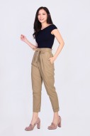 Valerie Paperbag Pants in Khaki