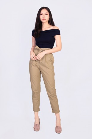 Valerie Paperbag Pants in Khaki