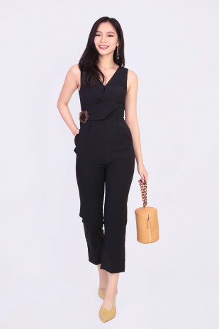 Aileen Buckle Jumpsuit in Black