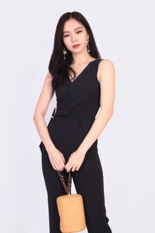 Aileen Buckle Jumpsuit in Black
