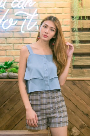 Fawnya Button Top in Blue 