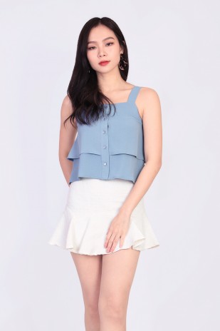 Fawnya Button Top in Blue 