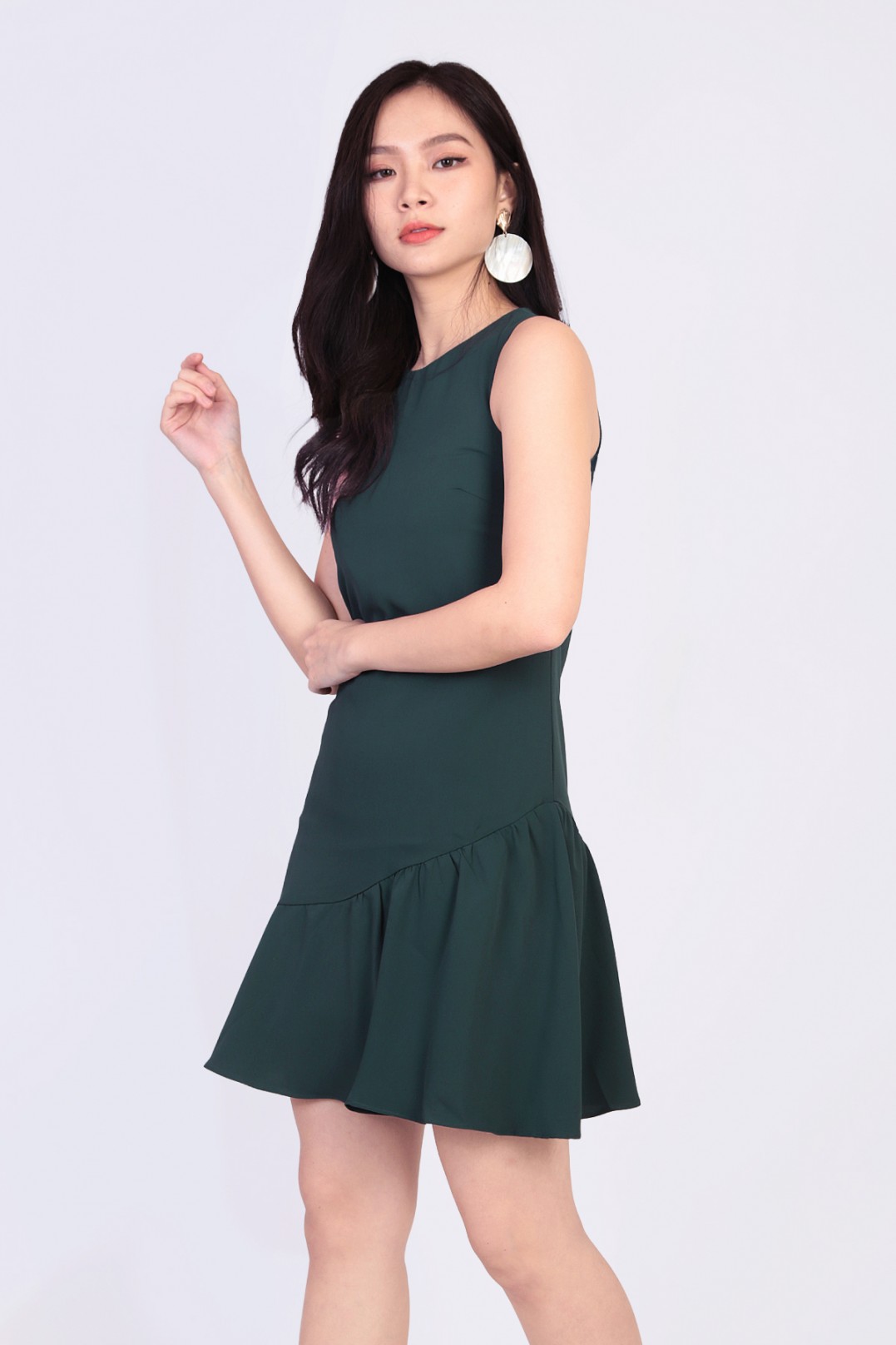 forest green shift dress