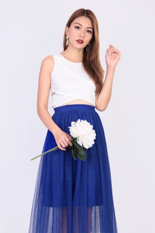 Billie Mesh Skirt in Blue