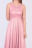 Alanis Crochet Tulle Dress in Pink