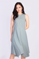 Adelio Checkered Swing Dress in Mint