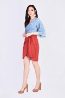 Lila Knot Skirt in Vermilion