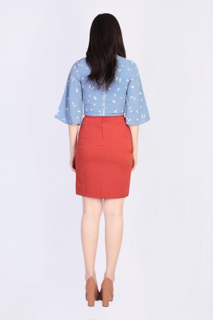 Lila Knot Skirt in Vermilion