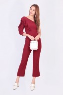 Cybil Ruffle Jumpsuit in Rose