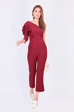 Cybil Ruffle Jumpsuit in Rose
