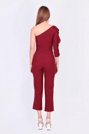Cybil Ruffle Jumpsuit in Rose