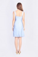 Esmin Button Dress in Light Blue