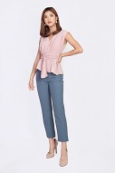 Lydia Belted Top in Pink