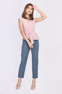 Lydia Belted Top in Pink