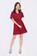 Jace Crochet Dress in Red