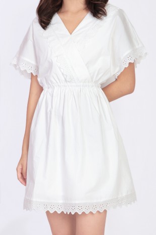 Jace Crochet Dress in White