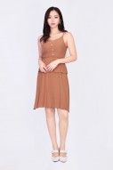 Tanya Tiered Dress in Chestnut