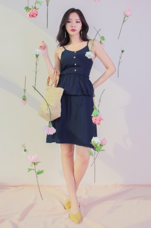 Tanya Tiered Dress in Navy