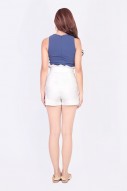 Whitney Ruffle Shorts in White