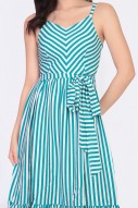 Abigail Stripes Dress in Seagreen