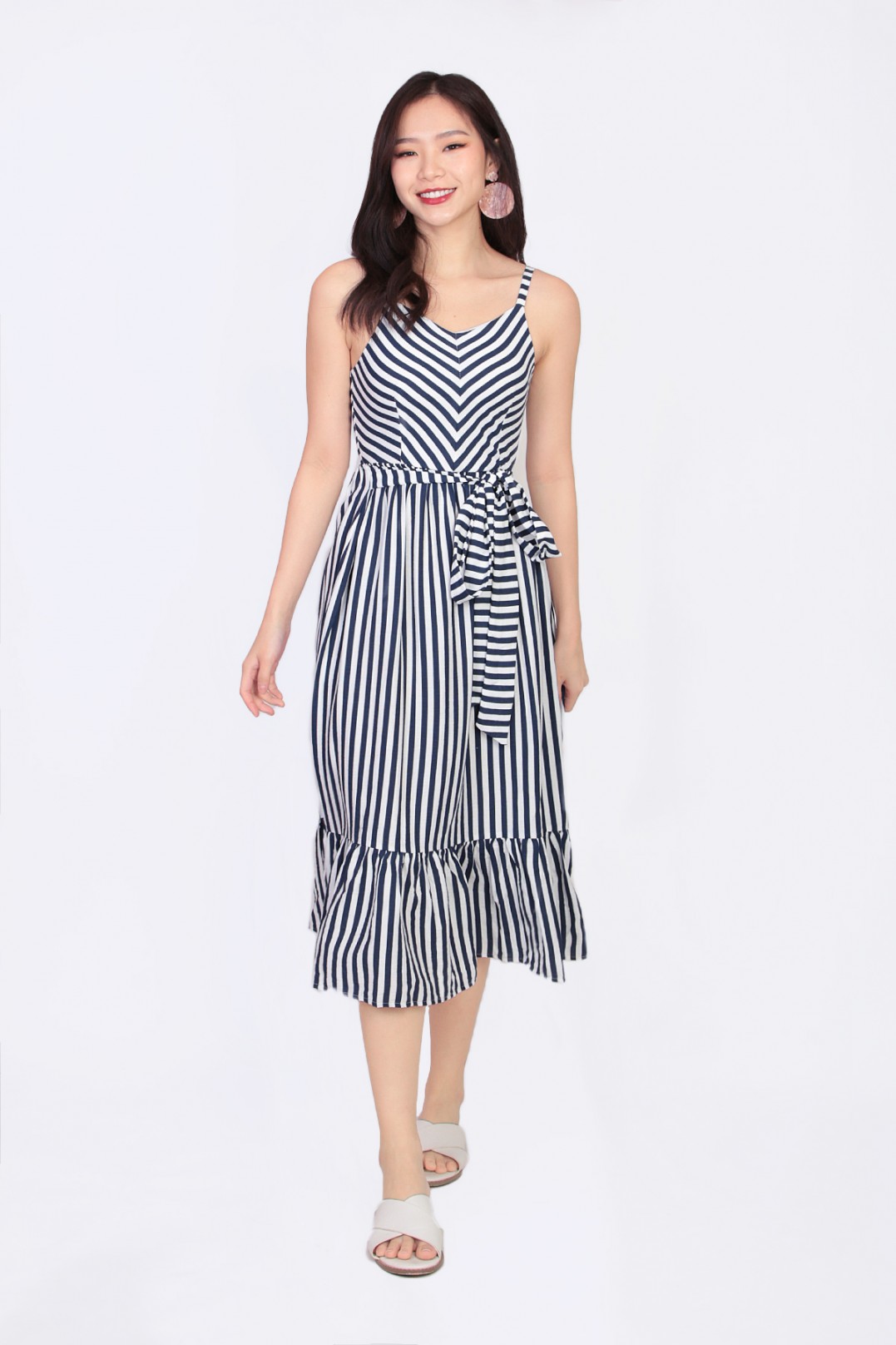 Abigail Stripes Dress in Blue - MGP