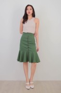 Donna Flounce Skirt in Olive