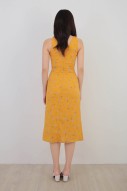 Jean Floral Midi Dress in Mustard
