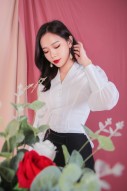 Maddy Button Blouse in White